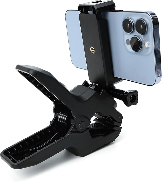 Gooseneck Phone Holder Flex Clamp Clip Mount with Flexible Jaws for Desk, Pole, or Mobile Stand Adjustable Compatible with iPhone 14, 13 Pro, XS Max, XR, X, 8, 7, 6, 6s Plus and Other 4-7'' Device