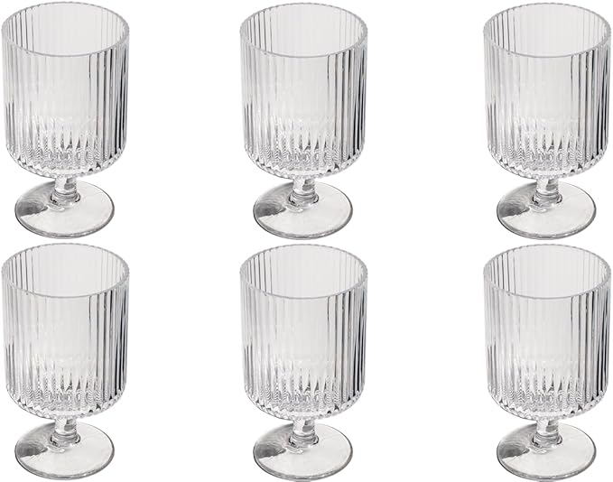 Mesa 10 oz Durable Acrylic Wine Glasses, Shatter-Resistant and Dishwasher-Safe Indoor/Outdoor Drinkware, Glass for Wine, Sangria, and Spritzers - Clear - Set of 6