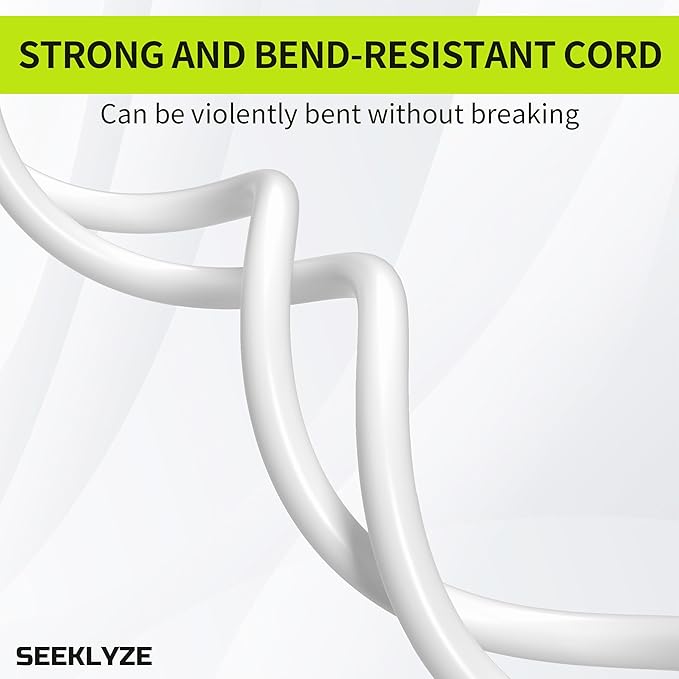 16/3 White Extension Cord 6 FT (2Pack), Indoor Extension Cord for Laptops, Coffee Makers, Office Home Appliances, 3 Prong Resistant Cable Flexible, 13A 125V 1625W ETL Listed