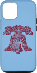 Philadelphia Street Map Liberty Bell Vintage Maroon Philly Case for iPhone 12/12 Pro