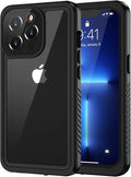 Lanhiem for iPhone 13 Pro Max Case, IP68 Waterproof Dustproof Shockproof Cases with Screen Protector, Full Body Protective Front and Back Cover for iPhone 13 Pro Max - 6.7 inch (Black)