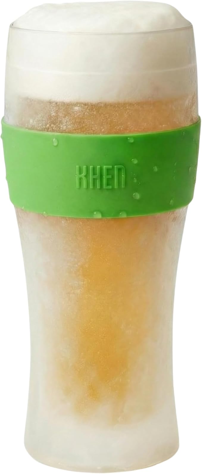 Frozen Pint Beer Glasses - Freezable Mugs Freeze Chiller, Birthday Gifts Him, Men, Dad, Guys, Cooling Cups 12oz Unbreakable Tritan Acrylic, Double Walled Insulated Glass Gift, Iced Coffee Tumbler