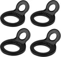 Multi-Purpose Tie Down Strap Rings Stainless Steel Tie-Down Anchors Hooks for Mounting in The Garage, Work Shop, Truck, Trailer, Golf Cart, Fence Black (4-Pack)