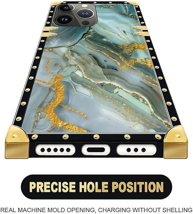 Compatible with iPhone 16 Pro Max Case, Golden Texture Marble Veining Luxury Golden Decoration for Girl Women Soft TPU Shockproof Protective Hard PC Back for iPhone 16 Pro Max