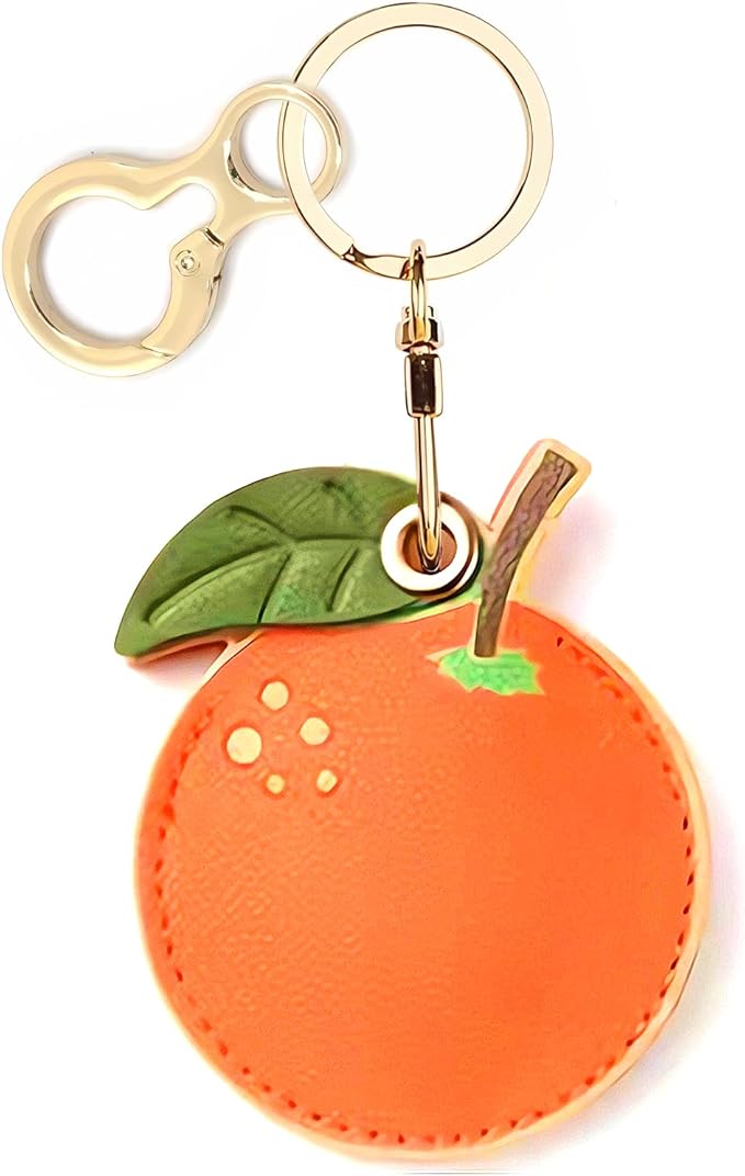 Leather Keychain Holder Case Compatible with AirTag,Cute air tag Cover with Keychain Ring,GPS Tracker Case for Keys