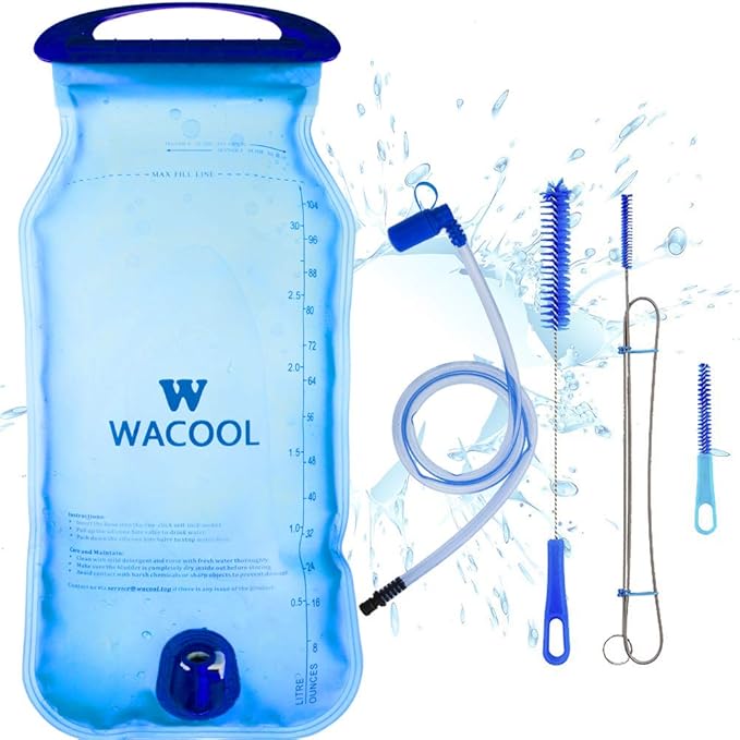 WACOOL 2L 2Liter 70oz 3L 3Liter 100oz BPA Free PEVA Hydration Pack Bladder, Leakproof Water Reservoir