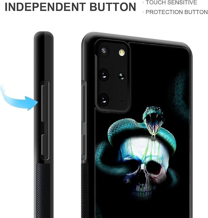 for Samsung Galaxy S20 Plus Case, Skeleton Winding Snake Pattern Graphic Design Girl Boy Soft Silicone Hard Acrylic Shock Protection for Samsung Galaxy S20 Plus