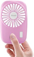 Aluan Handheld Mini Fan Powerful Small Personal Portable Speed Adjustable USB Rechargeable Eyelash Fan for Kids Girls Boys Woman Man Home Office Outdoor Travel, Pink