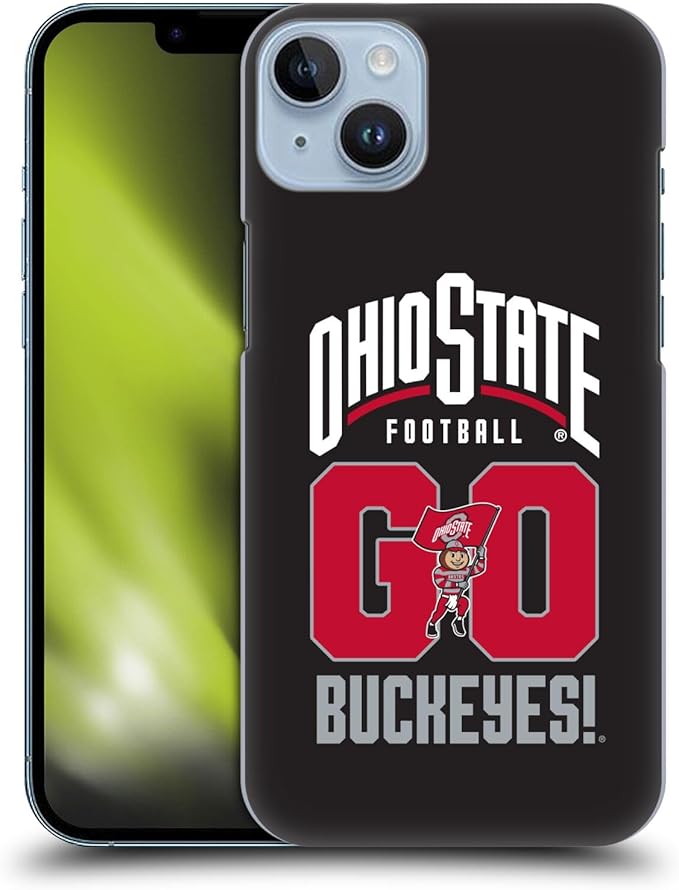 Head Case Designs Officially Licensed Ohio State University Go Buckeyes Football Graphics Hard Back Case Compatible with Apple iPhone 14 Plus