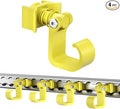 4 Pack L Track Hooks with Single Stud Fitting, Spring-Loaded Adjustable Gear Hook, Aluminum L Track Accessories for Trailer, Truck, Garage, Tie Down System, 100LBS Max Load Capacity – Yellow