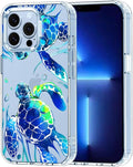 MOSNOVO Case for iPhone 13 Pro, [Buffertech 6.6ft Military-Grade Drop Protection] [Anti Peel Off Tech] Clear TPU Bumper Phone Case Cover Design - Sea Turtles