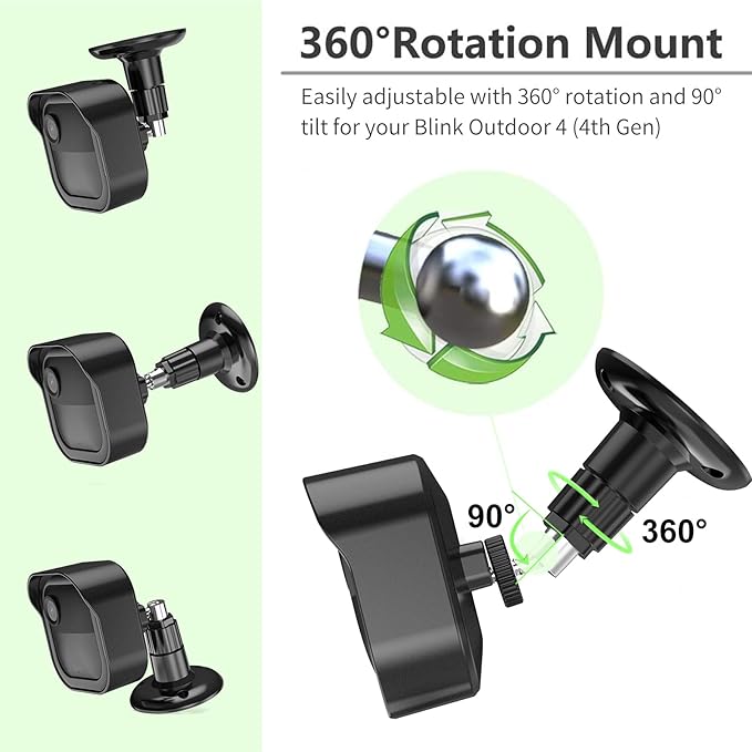 Blink Outdoor 4th Gen Camera Mount, 1 Pack Weatherproof Protective Cover and 360 Degrees Adjustable Mounting with Sync Module Mount for Blink Module