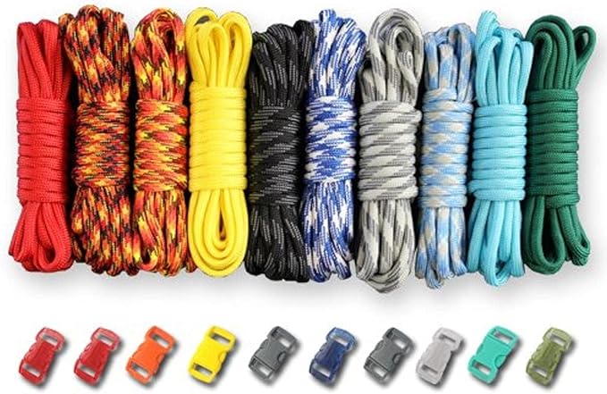 Paracord Planet 550lb Type III Paracord Combo Crafting Kits with Buckles