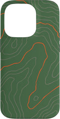 Backcountry Topo Guide Orange Lines Topographical Map Case for iPhone 14 Pro