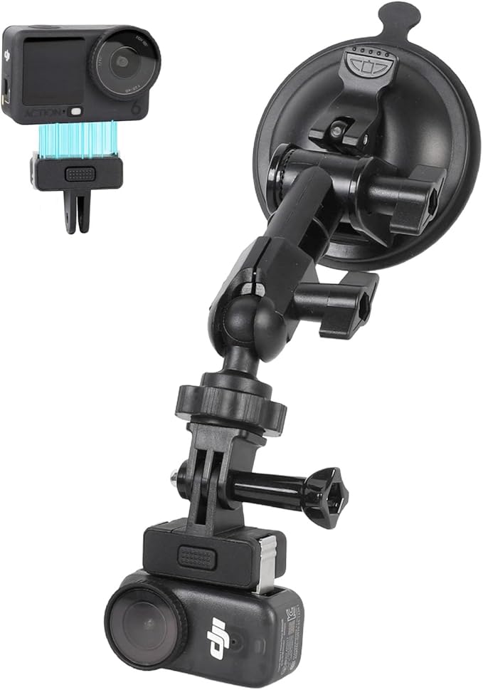 for Osmo Action 6 Osmo Nano Camera Suction Cup Mount,Quick Release Magnetic Mount 360 Rotation Suction Cup Holder Windshield Dash Holder with for DJI osmo Action 6 for GoPro Osmo Nano Accessories