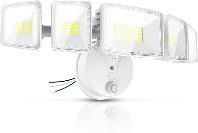Onforu 120W 12000LM Dusk to Dawn Outdoor Lighting,5 Heads Flood Lights Outdoor,6500K Super Bright Automatic Outdoor Lighting,IP66 Waterproof Hardwired LED Security Lights for Garage,Yard,Outside