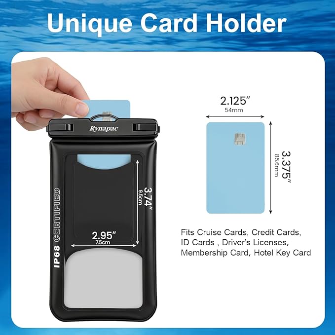 Waterproof Phone Pouch Floating 2 Pack, IP68 Waterproof Phone Case with Lanyard for iPhone 17 16 15 Pro Max, Galaxy S26 Ultra, Touch Screen, Cell Phone Dry Bag for Beach Cruise Essentials, Up to 8.5"