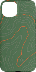 Backcountry Topo Guide Orange Lines Topographical Map Case for iPhone 15 Plus