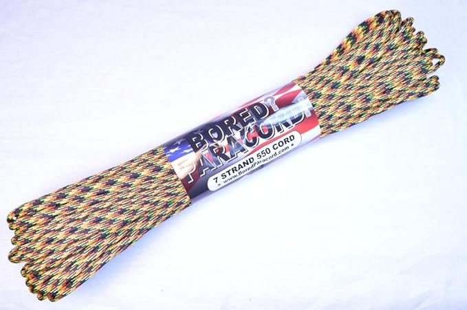 BORED? PARACORD! 550 lb Paracord – Ideal for Crafting, DIY Projects, Camping, Military & Active Outdoors – 300+ Colors – Tactical Parachute Cord Type III – Strong - Nuke 50 Feet