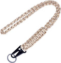 Heavy Duty Braided 550 Paracord Neck Lanyard Keychain for Men Women Outdoor Survival, Parachute Rope Necklace Keychains with HK Clip Key Ring for ID Card Badge Holder, Camera, Wallet and Keys