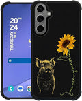 for Samsung Galaxy S24 S25 Plus Case, Pig Sunflower Yellow Sunshine Pattern Graphic Design Girl Boy Soft Silicone Hard Acrylic Shock Protection for Samsung Galaxy S24 S25 Plus