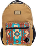 HOOEY Recess 25L Backpack - Durable Lightweight Daypack for Travel, Gym & Outdoor Use - Spacious Main Compartment, Laptop Sleeve, Water-Resistant, Stylish Unisex Design (Tan/Red)