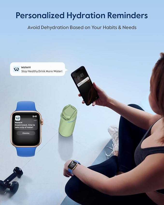 BOOST Smart Water Bottle that Reminds You to Drink, 24oz BPA-Free Stainless Steel Vacuum Insulated, Wide Mouth Water Tracker Bottle with APP for School, Gym, Office, Ideal for Mother's Day
