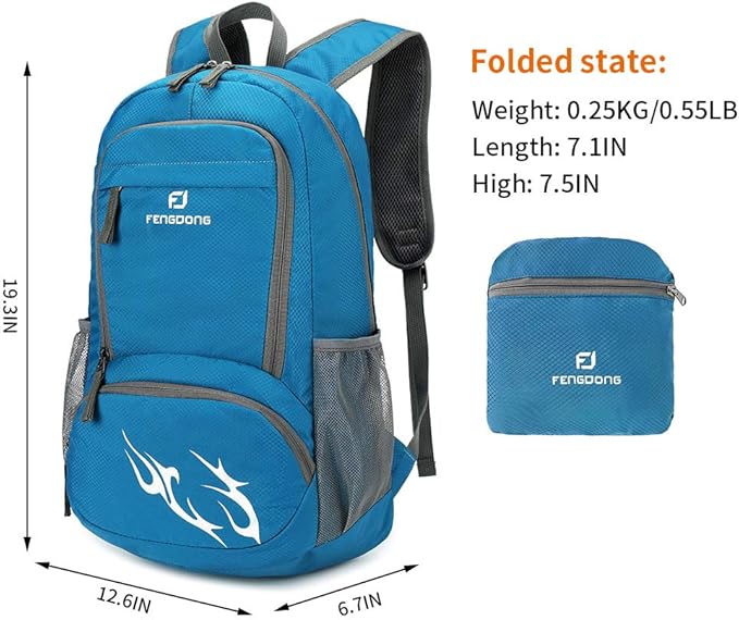 FENGDONG 35L Lightweight Foldable Waterproof Packable Travel Small Hiking Backpack Daypack for men women