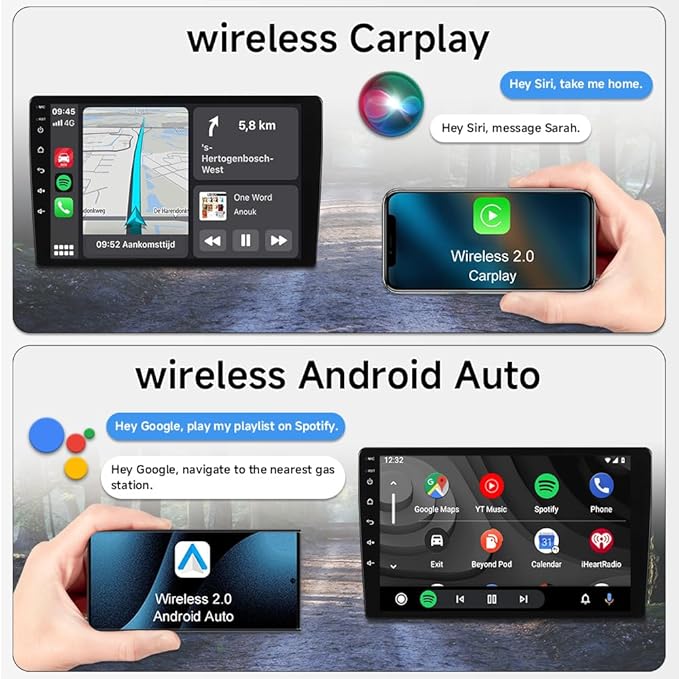 ASURE 4+64G Android 15 Car Stereo for Jeep Compass 2017‑2020-10.1" HD Touchscreen Radio with Wireless CarPlay/Android Auto, GPS Navigation, DSP, Plug & Play Head Unit for 2017 2018 2019 2020 Compass