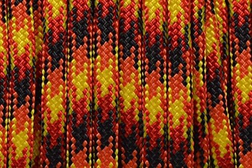 BORED? PARACORD! 550 lb Paracord – Ideal for Crafting, DIY Projects, Camping, Military & Active Outdoors – 300+ Colors – Tactical Parachute Cord Type III – Strong - Flame 50 Feet