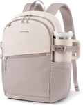 LOVEVOOK Everyday Backpack for Women, Chic Versatile Backpack with Water Bottle Pocket, Lightweight Waterproof Casual Daypack for City Work Commute, College, Travel & Gifts, Beige-Light Gray