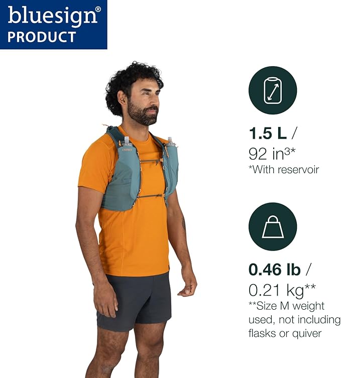 Osprey Duro 1.5L Men's Running Hydration Vest with Hydraulics Soft Flasks