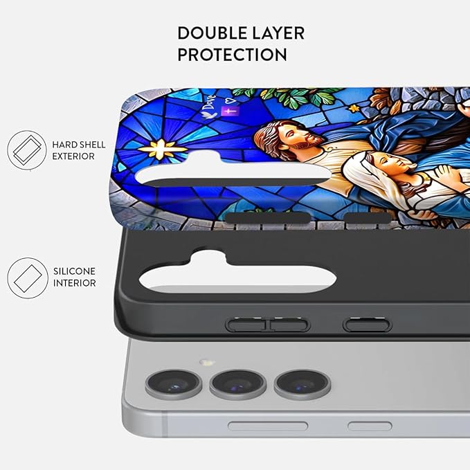 Compatible for Samsung Galaxy S25 Ultra 5G Case, Dual Layer Heavy Duty 2 in 1 Shockproof Protective Phone Case,The Holy Family