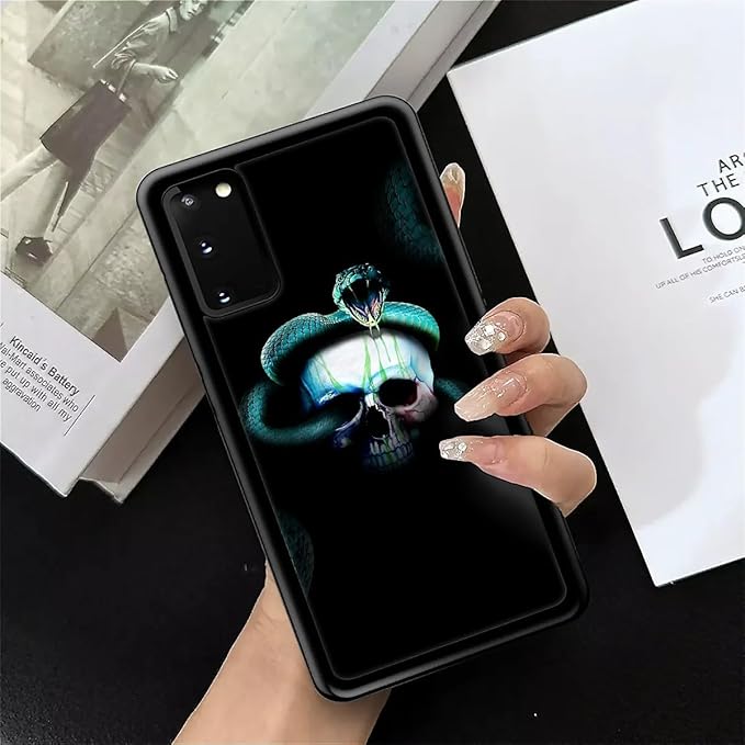 for Samsung Galaxy S20 Case, Skeleton Winding Snake Pattern Graphic Design Girl Boy Soft Silicone Hard Acrylic Shock Protection for Samsung Galaxy S20