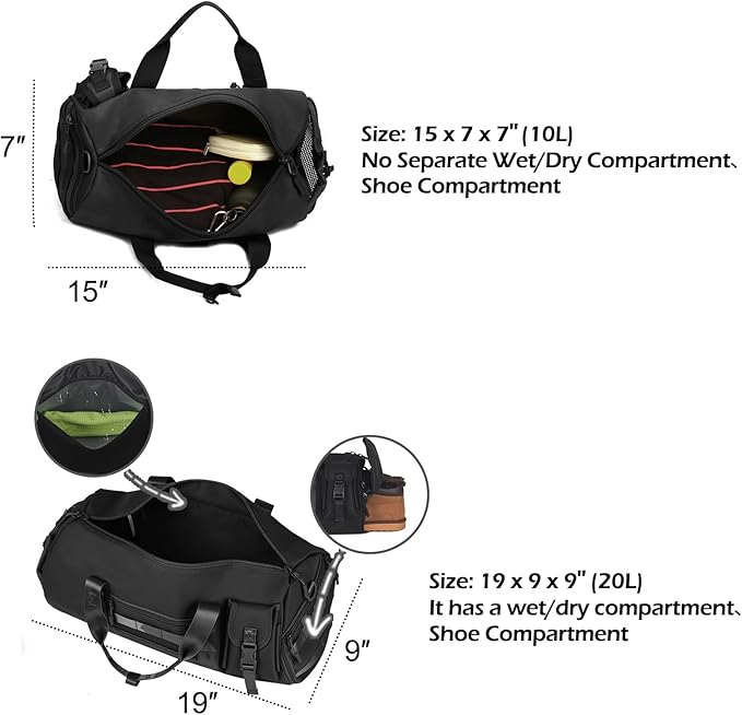 ArcEnCiel Small Tactical Duffle Bag Men Gym Pack Military Molle Shoulder Bags Shoes Storage Sports Handbag with Patch (Green)