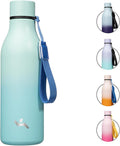 Konokyo Insulated Water Bottle with Strap,18 oz Double Wall Stainless Steel Vacuum Bottles Metal Water Flask,Mint