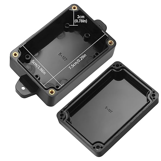 Project Box, 4pcs Junction Boxes, IP65 Waterproof Electrical Boxes, ABS Plastic Dustproof Electrical Project Case Power Junction Boxes with Fixed Ear for Outdoor Electronics - 3.3x2.3x1.37