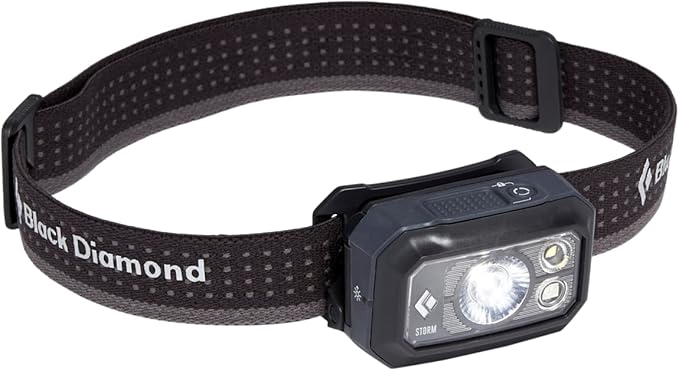 BLACK DIAMOND Storm 400 Headlamp | 400 Lumens Brightness | Waterproof & Dimmable | 3X AAA Battery Operated (Included | Camping, Hiking, Running | Graphite