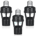 Hortsun 3 Pcs Motion Sensor Light Socket Smart Screw in Light Bulb Outlet Compatible with E26/e27 Automatic on Off Night Light Control for Basement Basement Porch Storage Room, Black