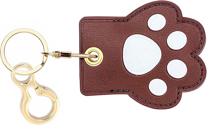 Leather Keychain Holder Case Compatible with AirTag,Cute air tag Cover with Keychain Ring,GPS Tracker Case for Keys