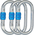 Heavy Duty Locking Climbing Carabiner Clip CE Rated 25 kN 5600 LB Rugged Terrain Approved Industrial Strength Twist Lock Carabiners Clips for Rigging, Ropes, Hammocks, Camping