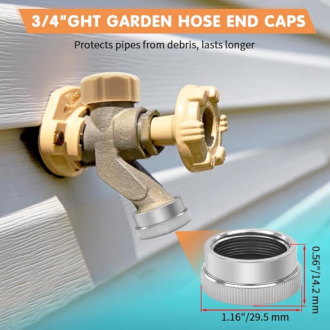 2PCS UPC ASSE 1019-A Repair Kit, Vacuum Breaker Repair Kit, Anti Siphon Valve Replacement, ASSE 1019 Outdoor Hose Bib or Faucet Repair kit with 2PCS 3/4"GHT Hose End Caps