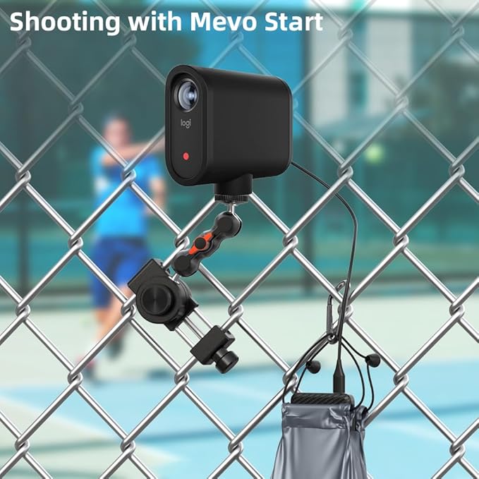 SUREWO Aluminum Cell Phone Fence Mount for iPhone, Go pro,DJI Osmo Action 5Pro/4/3/2, Insta360,Mevo Start Clip Stand for Baseball Softball Tennis Recording (Fence Mount)