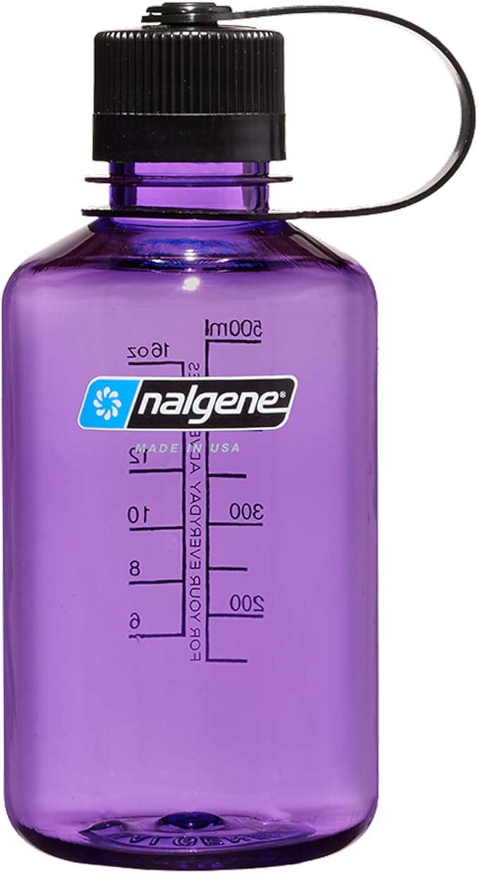 Nalgene 16 oz Narrow Mouth Water Bottle | BPA-Free, Durable & Leak Proof, Lightweight Travel Bottle, Fits in Cupholders, Purple