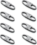 zelin Anti Theft Zipper Clips Double Opening Small Carabiner Clips, 8Pcs Elegant Zinc Alloy Zipper Pull Replacement for Travel, Commuting and Camping (Space Grey)