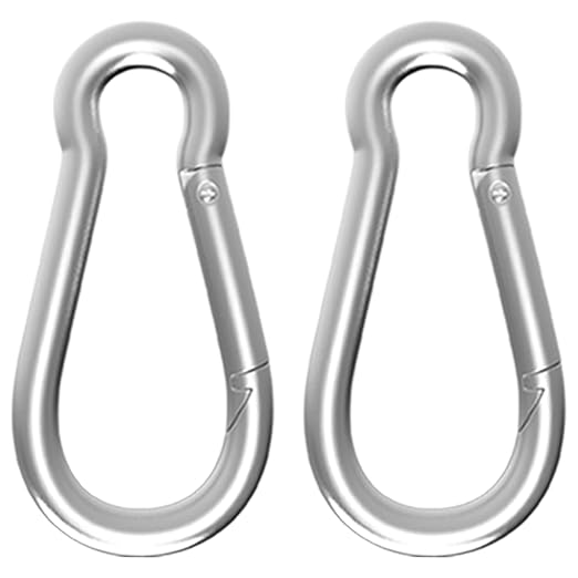Carabiner, Heavy Duty Galvanized Steel Spring Snap Hook Carabiner Clips with 1350LBS Holding Capacity, Ideal for Outdoor, Hammock, Swing and Travel (M14 5.5Inch, 2PCS)