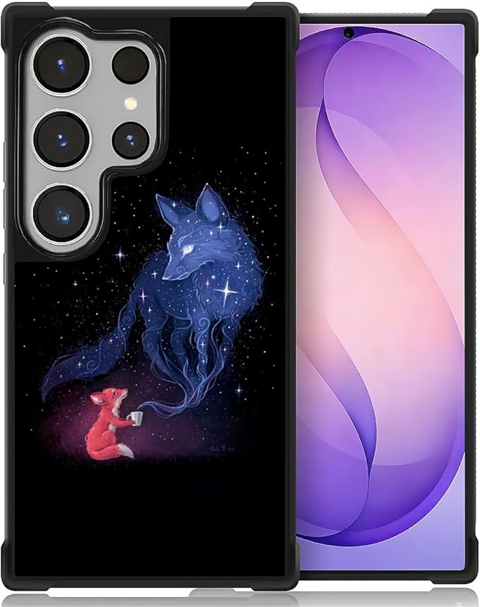 for Samsung Galaxy S26 Ultra Case,Graphic Design for Girl Boy Soft Silicone Hard Acrylic Shock Protection Designed for Samsung Galaxy S26 Ultra Galaxy Fox Wolf Pattern