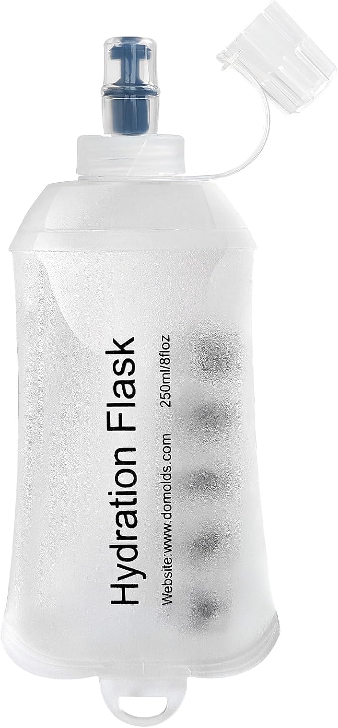 250ml Soft Flask Soft Water Bottle for Running, Hiking, Travelling, Cycling and Climbing, TPU Material, BPF-Free - White