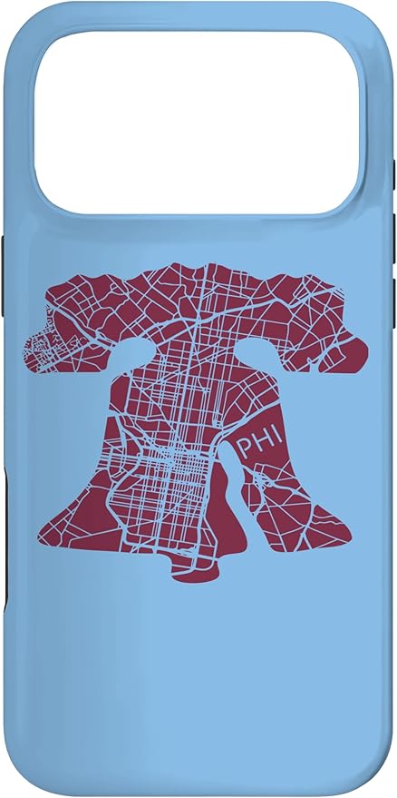 Philadelphia Street Map Liberty Bell Vintage Maroon Philly Case for iPhone 17 Pro Max