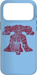 Philadelphia Street Map Liberty Bell Vintage Maroon Philly Case for iPhone 17 Pro Max